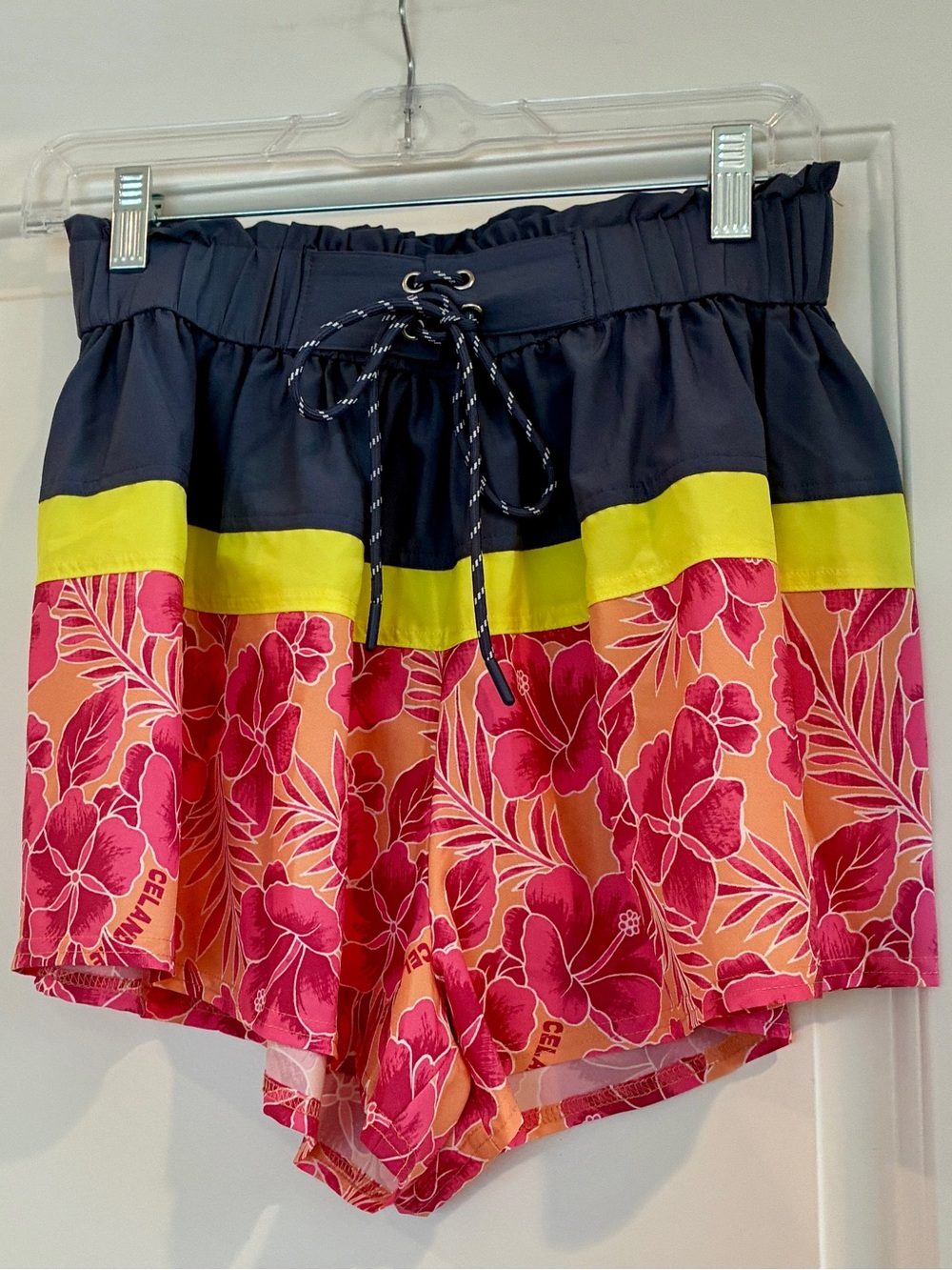 Free People Athletic Shorts with Pink Floral Print